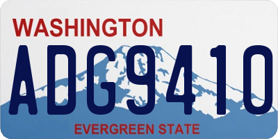 WA license plate ADG9410