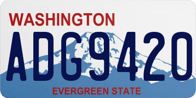 WA license plate ADG9420