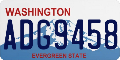 WA license plate ADG9458