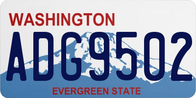 WA license plate ADG9502