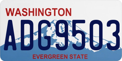 WA license plate ADG9503
