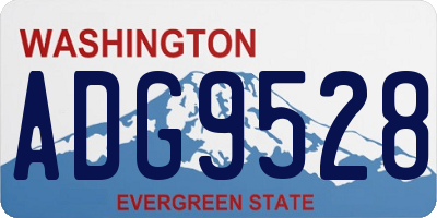 WA license plate ADG9528