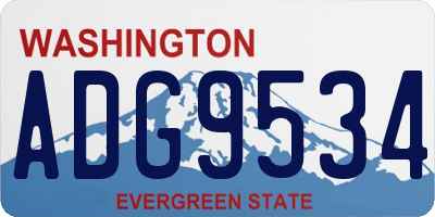 WA license plate ADG9534