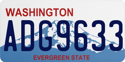 WA license plate ADG9633