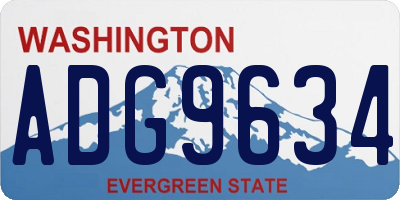 WA license plate ADG9634