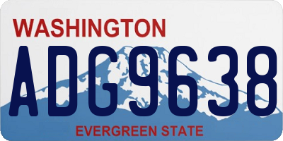 WA license plate ADG9638