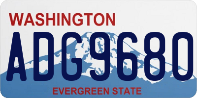 WA license plate ADG9680