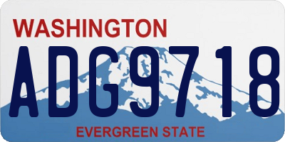 WA license plate ADG9718
