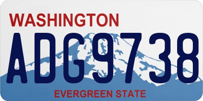 WA license plate ADG9738