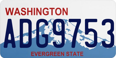 WA license plate ADG9753