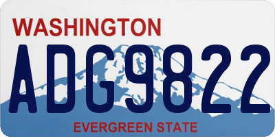 WA license plate ADG9822