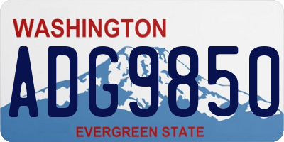 WA license plate ADG9850