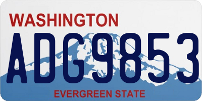WA license plate ADG9853