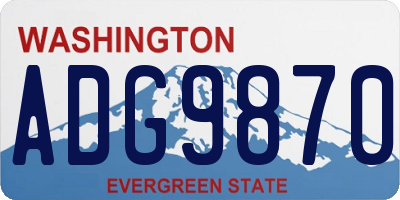 WA license plate ADG9870