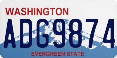 WA license plate ADG9874