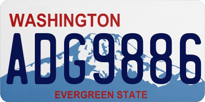 WA license plate ADG9886