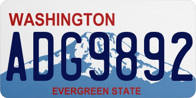 WA license plate ADG9892