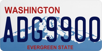 WA license plate ADG9900