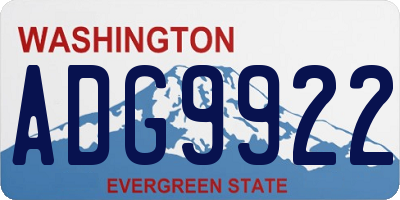 WA license plate ADG9922