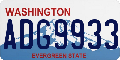 WA license plate ADG9933