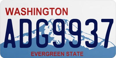 WA license plate ADG9937