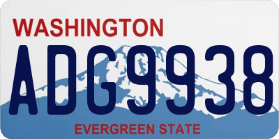 WA license plate ADG9938