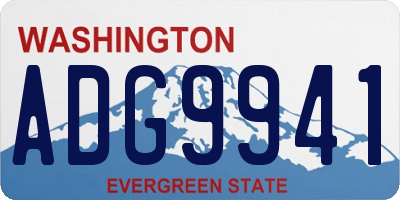 WA license plate ADG9941