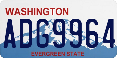 WA license plate ADG9964