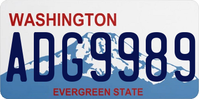 WA license plate ADG9989