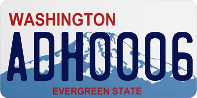 WA license plate ADH0006