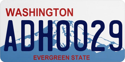 WA license plate ADH0029