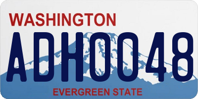WA license plate ADH0048