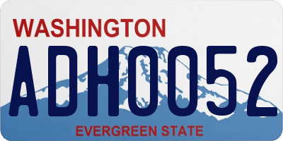 WA license plate ADH0052