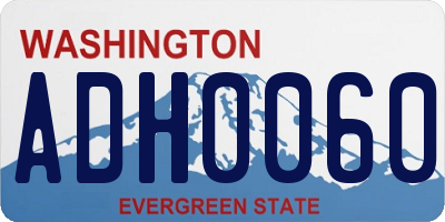 WA license plate ADH0060