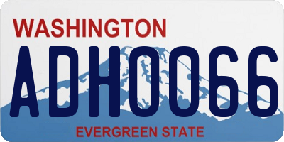 WA license plate ADH0066