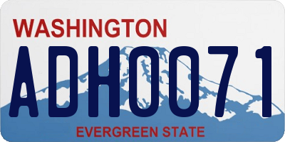 WA license plate ADH0071