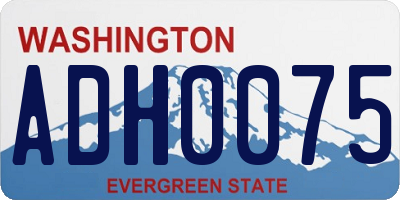 WA license plate ADH0075
