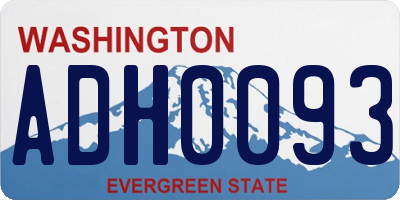 WA license plate ADH0093