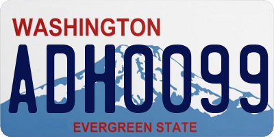 WA license plate ADH0099