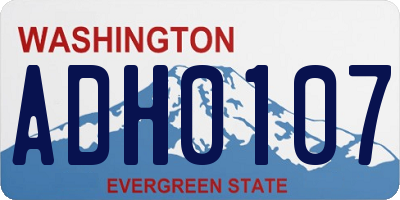 WA license plate ADH0107