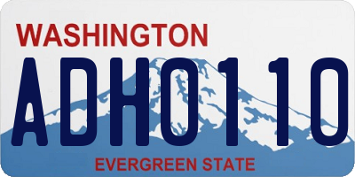 WA license plate ADH0110
