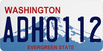 WA license plate ADH0112