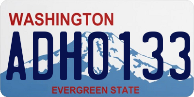 WA license plate ADH0133
