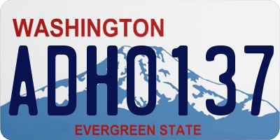 WA license plate ADH0137