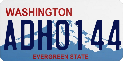 WA license plate ADH0144