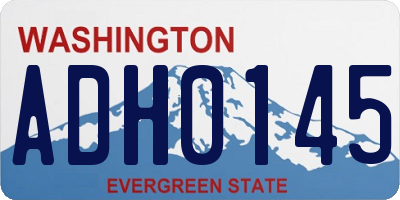 WA license plate ADH0145