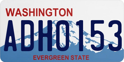WA license plate ADH0153
