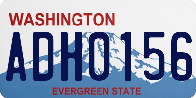 WA license plate ADH0156