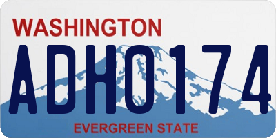 WA license plate ADH0174