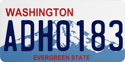 WA license plate ADH0183